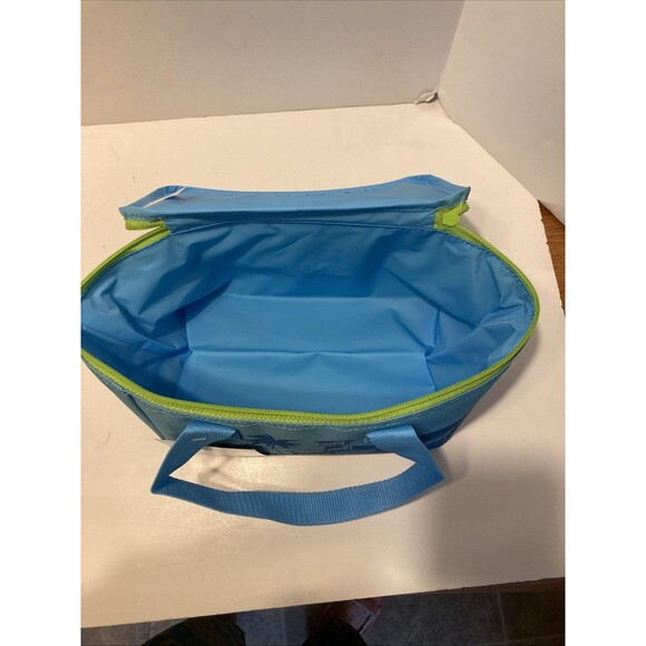 traders joes mini tote lunch bags set of 2 insulated. 1 blue, 1 peach - Picture 6 of 7